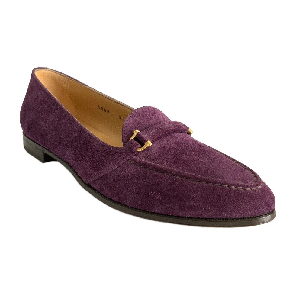 Gravati All Leather Point-toe Loafers Purple 5.5